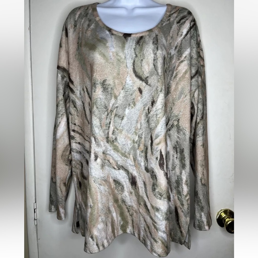 Women’s Shirt Size L Large Belle By Kim Graver Long Sleeve Top Blouse